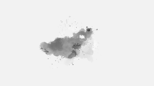 Kolor Atramentu Krople Rozpryskać Białym Tle Ink Rozpryskać Efekt Przejścia — Wideo stockowe