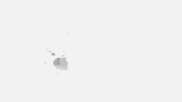 Kleur Inkt Druppels Splatter Witte Achtergrond Ink Splatter Overgangseffect Animatie — Stockvideo