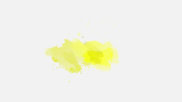 彩色墨水滴在白色背景上 墨水滴在白色背景上的动画效果 水彩斑斓的黑色油墨 油墨飞溅过渡 笔刷笔划 流体艺术背景 阿尔法垫组合 — 图库视频影像