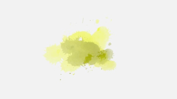 Kolor Atramentu Krople Rozpryskać Białym Tle Ink Rozpryskać Efekt Przejścia — Wideo stockowe