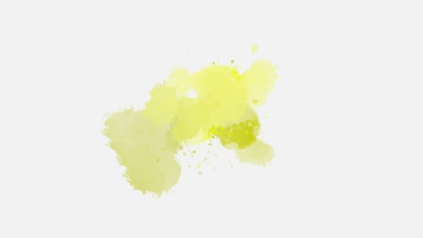 Colore Inchiostro Gocce Spruzzi Sfondo Bianco Inchiostro Splatter Animazione Effetto — Video Stock
