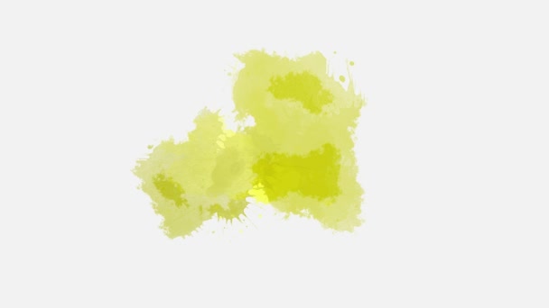 Color Tinta Gotas Salpicadura Sobre Fondo Blanco Ink Salpicadura Animación — Vídeos de Stock