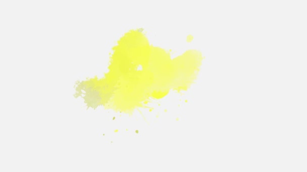 Farbige Tinte Tropfen Splatter Auf Weißem Hintergrund Tinte Splatter Übergangseffekt — Stockvideo