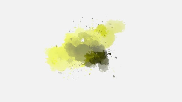 Color Tinta Gotas Salpicadura Sobre Fondo Blanco Ink Salpicadura Animación — Vídeo de stock