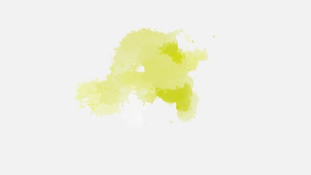 Färg Bläck Droppar Stänk Vit Background Ink Stänk Övergångseffekt Animation — Stockvideo