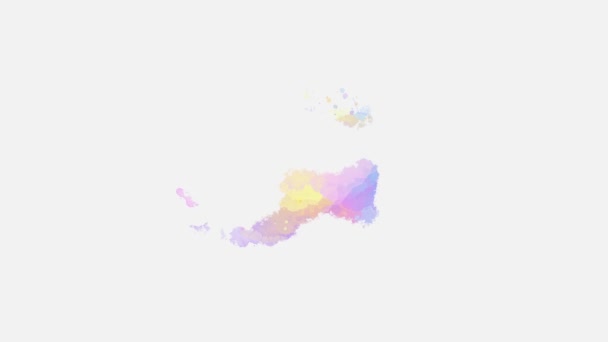 Pennello Pennellata Vernice Inchiostro Spruzzi Animazione Rallentatore Astratto Sfondo Multicolore — Video Stock