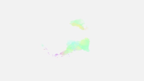 Abstrakcyjny Obraz Tła Akwareli Ciekły Rozprysk Farby Akwarelowej Izolowany Biało — Wideo stockowe