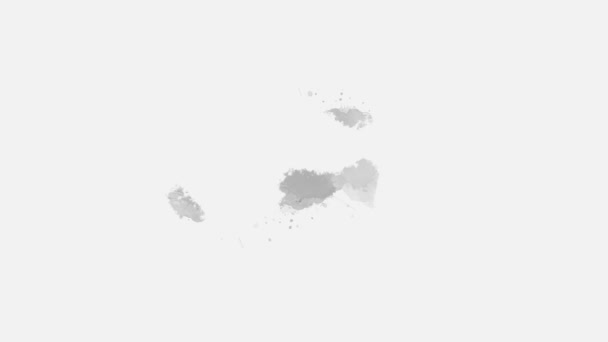 흰색에 아쿠아렐 페인트의 튀김추상 수채화 이미지 — 비디오