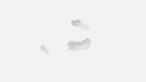 抽象的な水彩画の背景画像 水彩画の液体スプラッター 白で分離しました ライトとホワイトトーン — ストック動画
