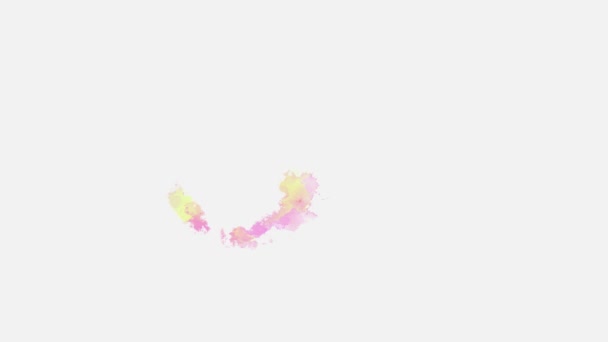 白い背景に隔離されたアクアレル塗料の液体のスプラッターが付いている抽象的な水彩画の背景イメージ トーンズ — ストック動画