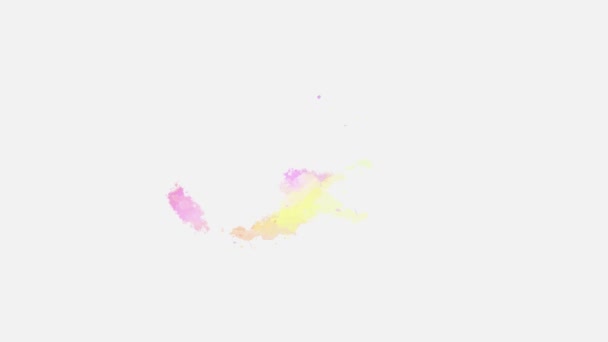 Akvarel Úder Štětcem Přechod Inkoust Abstraktní Inkoustová Skvrna Splat Tekuté — Stock video
