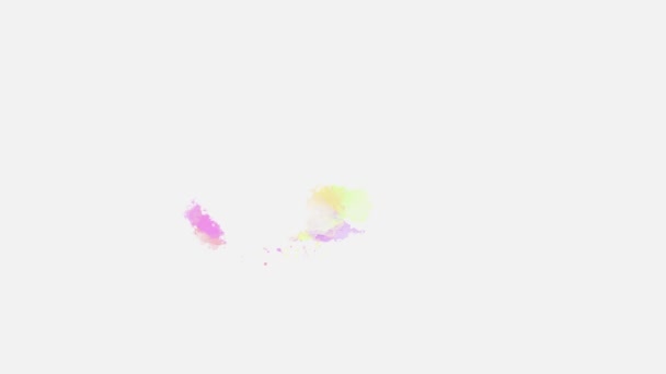 Абстрактне Зображення Акварельного Фону Рідкою Фарбою Акварелі Ізольоване Білому Веселкові — стокове відео