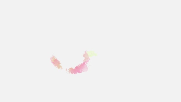 Абстрактне Акварельне Зображення Фоні Рідкою Фарбою Акварелі Ізольоване Білому Рожеві — стокове відео