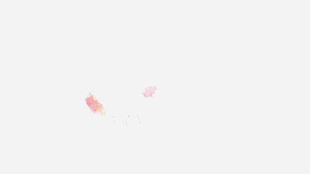 Aquarell Pinselstrich Farbspritzer Übergang Abstrakter Tintenklecks Splitter Flüssige Kunst Overlay — Stockvideo