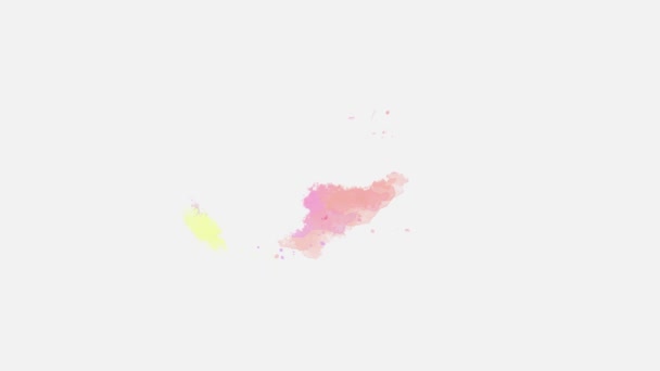 Pociągnięcie Pędzla Farbą Akwarelową Przemiana Farby Drukarskiej Abstrakcyjne Plamy Atramentowe — Wideo stockowe