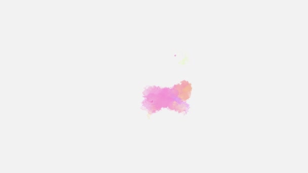 Pociągnięcie Pędzla Farbą Akwarelową Przemiana Farby Drukarskiej Abstrakcyjne Plamy Atramentowe — Wideo stockowe