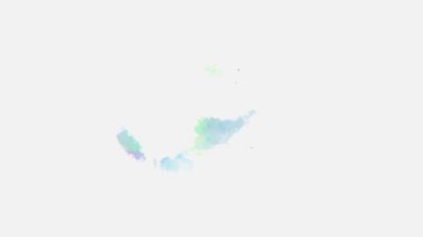 Suluboya fırça darbesi. Mürekkep sıçrama değişimi. Soyut mürekkep lekesi, splat, akışkan sanat, kaplama, alfa matte kompozisyonu, beyaz kağıt üzerine yayılmış. Mürekkep değişimi lekesi yayılıyor.