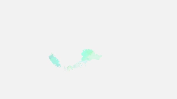 Abstrakcyjny Obraz Tła Akwareli Ciekłym Rozbryzgiem Farby Akwarelowej Izolowany Biało — Wideo stockowe
