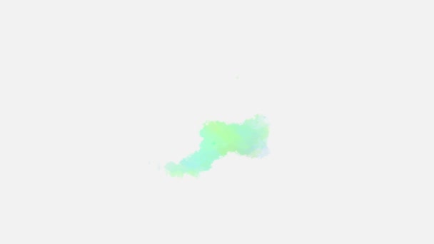 Wybuch Zielonego Proszku Białym Tle Kolorowe Chmury Abstrakcyjne Kurz Eksploduje — Wideo stockowe