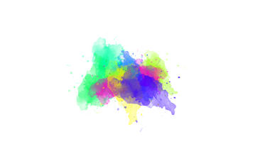  Suluboya fırça darbeleriyle parlak mürekkep damlaları şeffaf arkaplanda renkli, serbest akış kompozisyonu oluşturur..