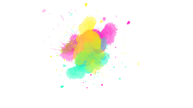  Suluboya fırça darbeleriyle parlak mürekkep damlaları şeffaf arkaplanda renkli, serbest akış kompozisyonu oluşturur..