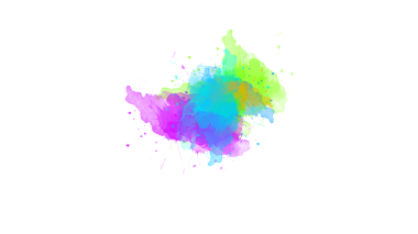  Suluboya fırça darbeleriyle parlak mürekkep damlaları şeffaf arkaplanda renkli, serbest akış kompozisyonu oluşturur..