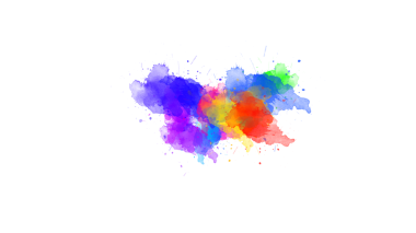  Suluboya fırça darbeleriyle parlak mürekkep damlaları şeffaf arkaplanda renkli, serbest akış kompozisyonu oluşturur..