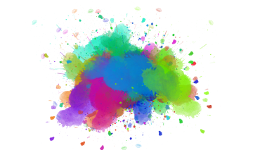 Soyut Mürekkep Patlaması Fırça Vuruşu dokusu, Dinamik boya fırçası dokusu ve şeffaf arkaplan üzerindeki soyut yayılma desenleri ile kalın mürekkep patlaması.