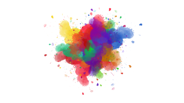 Dinamik mürekkep koyu boya fırçası darbeleriyle renk patlaması yapar, şeffaf bir yüzey üzerinde enerjik ve soyut bir arkaplan yaratır..