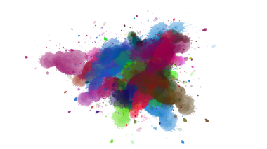 Dinamik mürekkep koyu boya fırçası darbeleriyle renk patlaması yapar, şeffaf bir yüzey üzerinde enerjik ve soyut bir arkaplan yaratır..