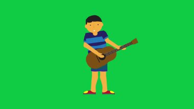 Gitar Çalan ve Animasyon Şarkısı Söyleyen Karakter.