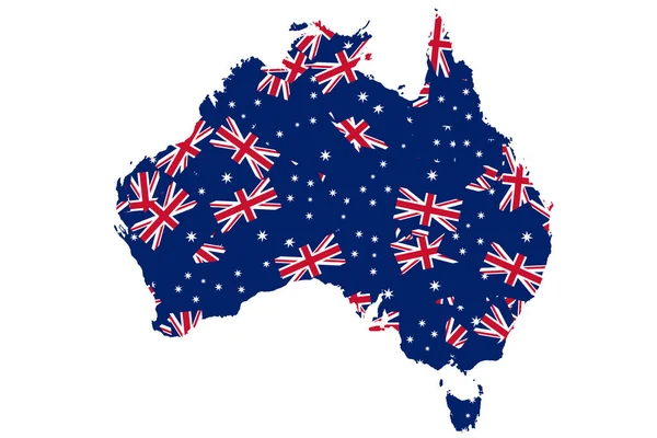Australië Vlag Geïsoleerd Boven Wit — Stockfoto