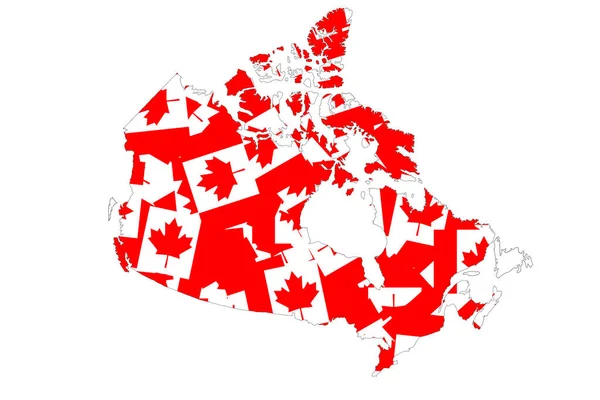 Mapa Canadá Bandera —  Fotos de Stock