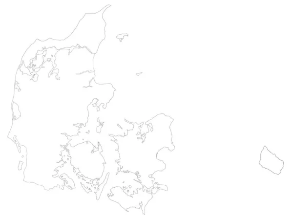 Danimarka Silueti Siyah Beyaz Çizgi Çizimi — Stok fotoğraf