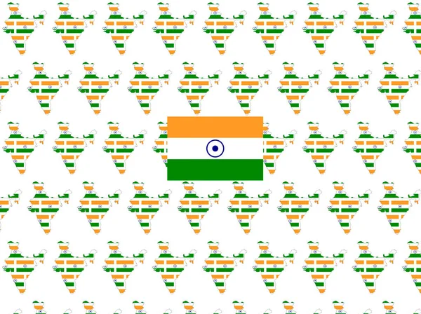 Índia Terra Três Bandeiras Listradas — Fotografia de Stock