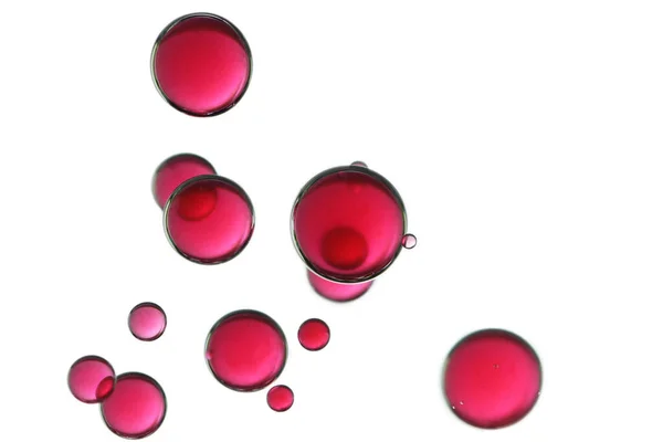 Red Bubbles Flows White Background — Stock Photo, Image