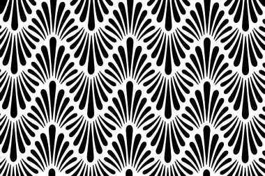 Siyah ve beyaz dalgalı desen.