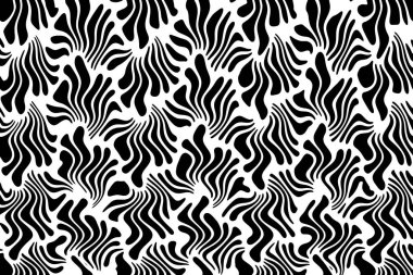 Farklı şekillerde siyah beyaz desen.