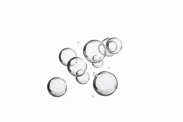 Skleněné Čiré Bubliny Izolované Přes Prázdný Povrch — Stock fotografie