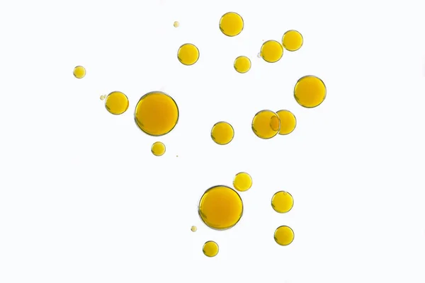 Bolhas Amarelas Isoladas Sobre Fundo Branco Vazio — Fotografia de Stock