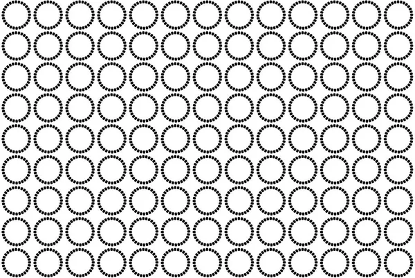 Rijen Van Zwarte Stippen Cirkels Geïsoleerd Boven Wit — Stockfoto
