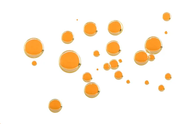 Narancssárga Folyékony Buborékok Izolált Fehér Háttér — Stock Fotó
