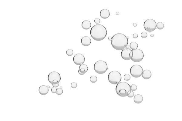 Hellgraue Blasen Schweben Über Einem Weißen Hintergrund — Stockfoto