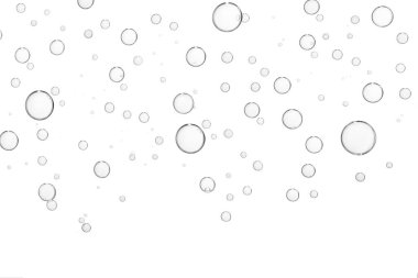 Beyaz kağıtta izole edilmiş hafif kabarcıklar.