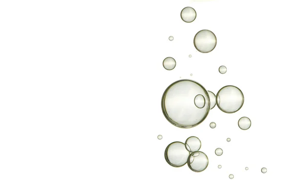 Красивый Свет Золотистые Пузыри Изолированы Над Белым — стоковое фото