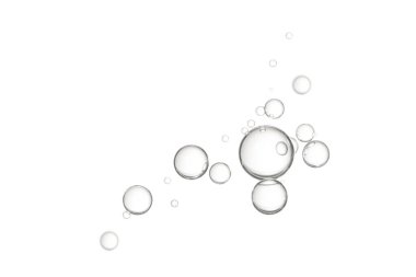 Beyaz bir arka grup üzerinde izole sıvı damlaları.