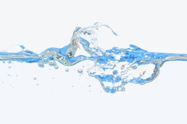 Dalgalı bir su yüzeyi, mavi şeffaf.