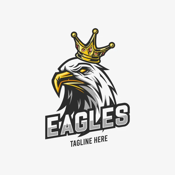 vector illustration of an eagle\'s head with a crown, for a sports logo, clothing brand, tattoo design or automotive