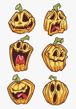 Cadılar Bayramı kabak surat çizgi film vektörü