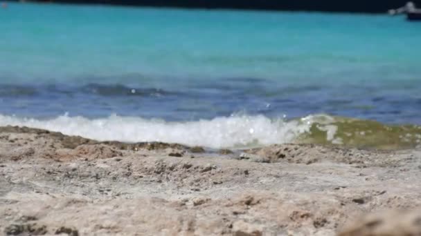 Světově Proslulý Ballos Bay Jednou Nejčistších Pláží Světě Průhledná Tyrkysová — Stock video